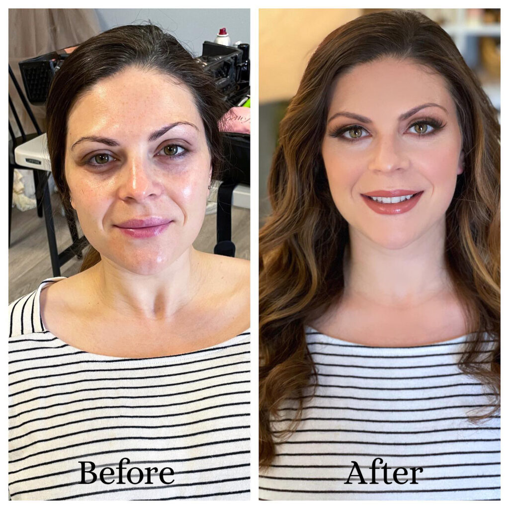Professional makeup before and after 